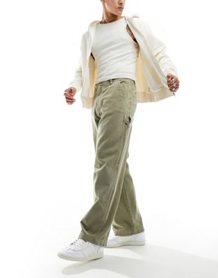 Вельветовые брюки цвета хаки Pull&Bear Pull&Bear