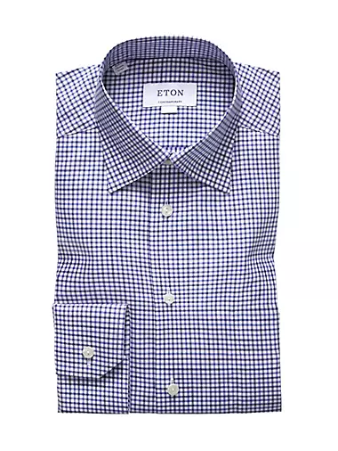 Contemporary-Fit Tattersall Check Cotton Long-Sleeve Shirt Eton