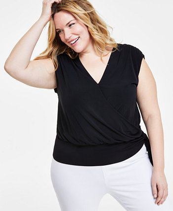 Plus Size Side-Tie Surplice Top, Created for Macy's I.N.C. International Concepts