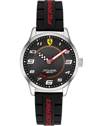 Детские часы Pitlane с черным силиконовым ремешком 34 мм Ferrari