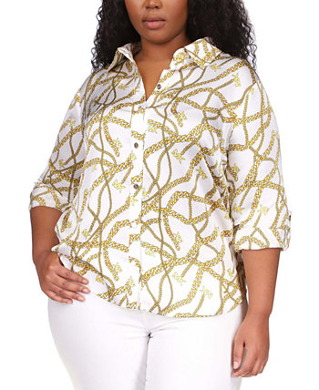 MICHEAL Рубашка больших размеров с цепным принтом и пуговицами Michael Kors