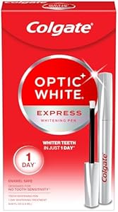 Colgate Optic White Express Teeth Whitening Pen, Enamel-Safe Tooth Whitening Applicator, Helps Whiten Teeth in As Little As 1 Day of Use, 7 Day Whitening Treatment, 0.08 fl oz Colgate