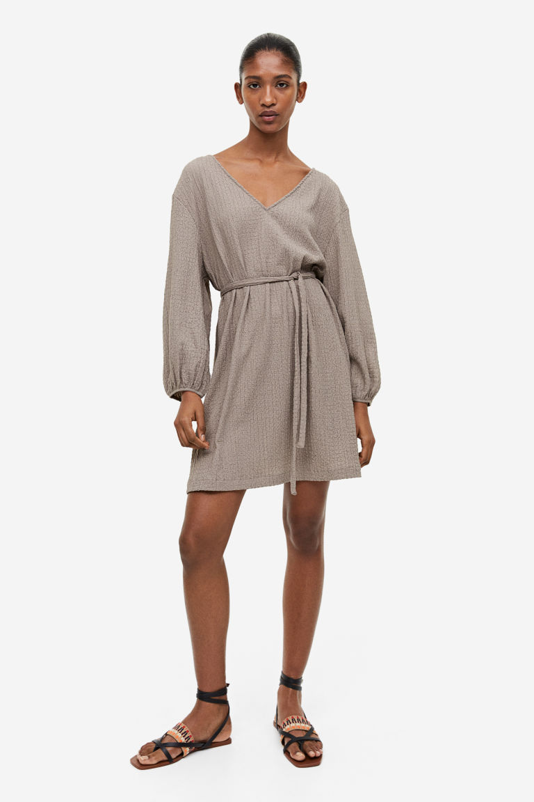 Женское Платье из Текстурированного Трикотажа H&M H&M