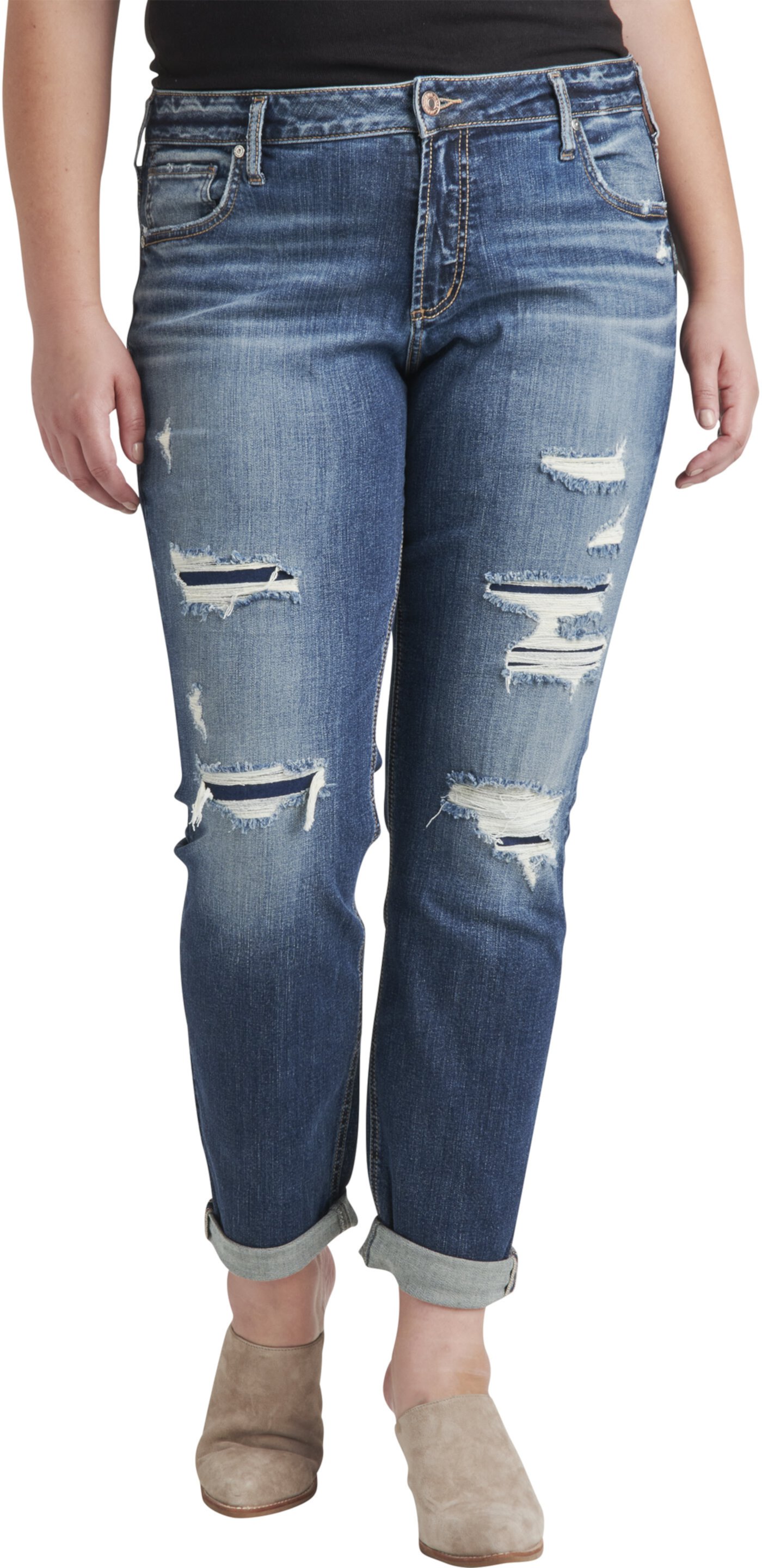 Джинсы-бойфренды больших размеров W27101EGX360 Silver Jeans Co.