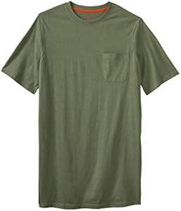 Boulder Creek by Kingsize Men's Big & Tall Heavyweight Longer-Length Pocket Crewneck T-Shirt Boulder Creek