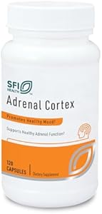 Klaire Labs Adrenal Cortex 250 mg - Adrenal Support Supplements for Cortisol Management Support - Help Support Healthy Adrenal Function for Women & Men - Gluten-Free, Hypoallergenic (120 Capsules (Капсулы)) Klaire Labs