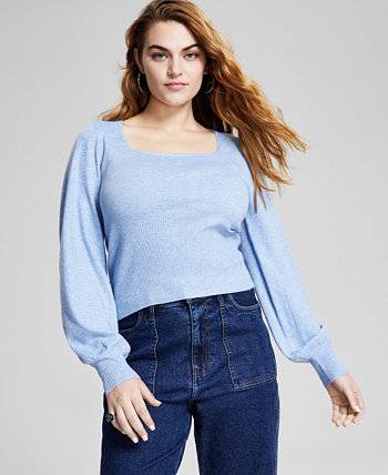 Женский приталенный свитер с квадратным вырезом, созданный для Macy's And Now This