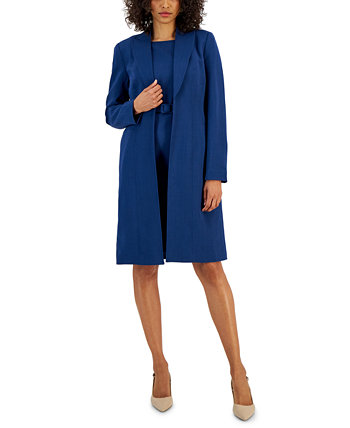 Женская удлиненная куртка-топпер и платье-футляр без рукавов с поясом Nipon Boutique