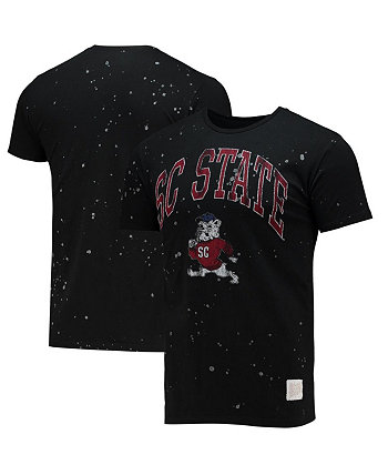 Men's Black South Carolina State Bulldogs Bleach Splatter T-shirt Original Retro Brand