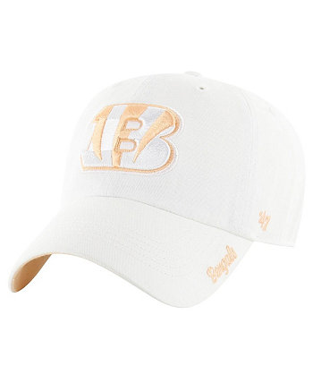 47 Women's White Cincinnati Bengals Ballpark Cheer Clean Up Adjustable Hat '47 Brand