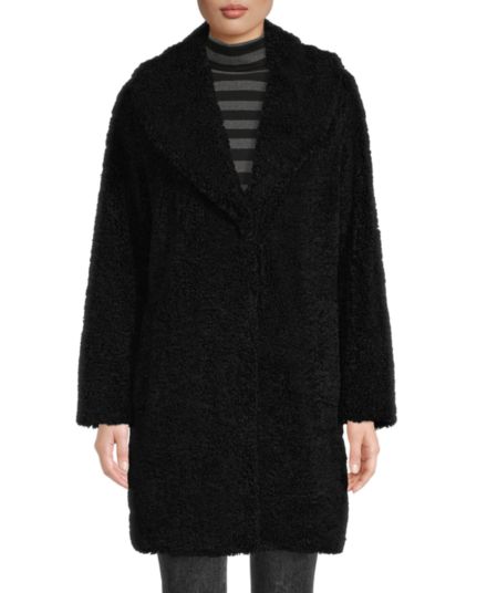 Пальто из искусственной шерпы Donna Karan New York