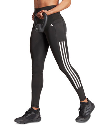Women's Optime Moisture-Wicking 3-Stripe 7/8 Leggings Adidas