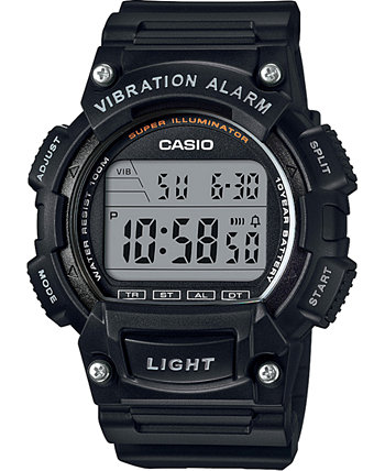 Мужские цифровые черные часы с ремешком из смолы, 47,1 мм Casio