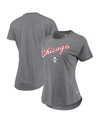 Женская футболка Chicago Bulls City Edition Phoebe Tri-Blend с меланжевым покрытием серого цвета Sportiqe