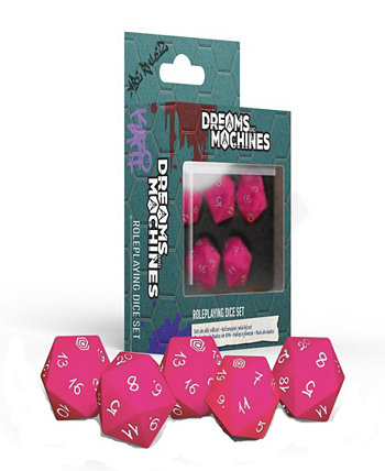 Entertainment - Dreams and Machines - Hot Pink Dice Set Modiphius