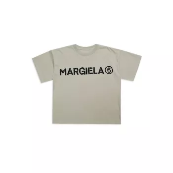 Маленький ребенок &amp;amp; Детская футболка с логотипом MM6 Maison Margiela