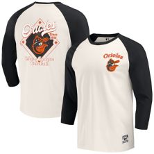 Men's Darius Rucker Collection by Fanatics Orange/White Baltimore Orioles Cooperstown Collection Raglan 3/4-Sleeve T-Shirt Darius Rucker Collection by Fanatics