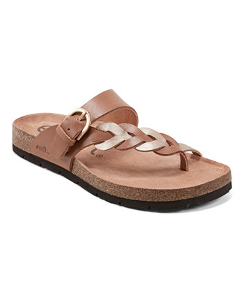 Women's Alyce Round Toe Footbed Slip-On Casual Sandals Earth
