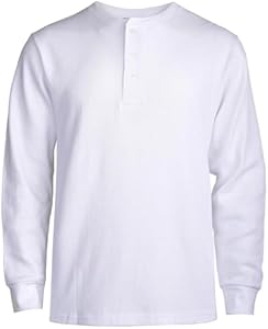 Men's Waffle Jersey Henley Shirts - Casual Top Tee T-Shirts Long Sleeve BasicList