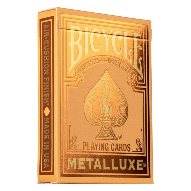 Bicycle Metalluxe Orange Playing Cards - Premium Metal Foil Finish - Poker Size Bicycle