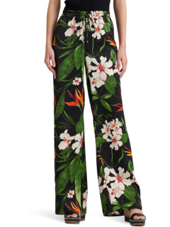 Широкие брюки из атласа-шармеза с цветочным принтом LAUREN Ralph Lauren