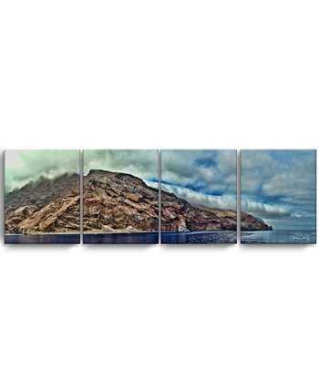 Набор для рисования на прибрежных стенах из 4 предметов на холсте на острове Гваделупа, 20 "x 64" Ready2HangArt