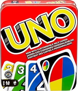 Mattel Games UNO Card Game for Family Night, Travel Game & Gift for Kids in a Collectible Storage Tin for 2-10 Players (Amazon Exclusive) Mattel Games