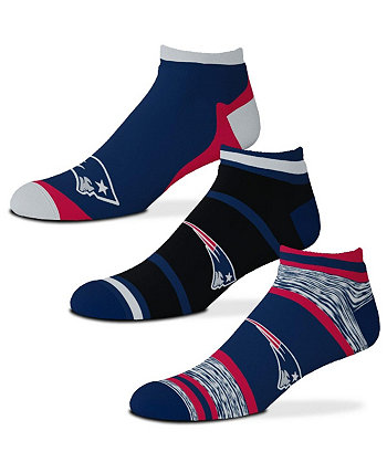 Men's and Women's New England Patriots Cash Three-Pack Ankle Socks For Bare Feet