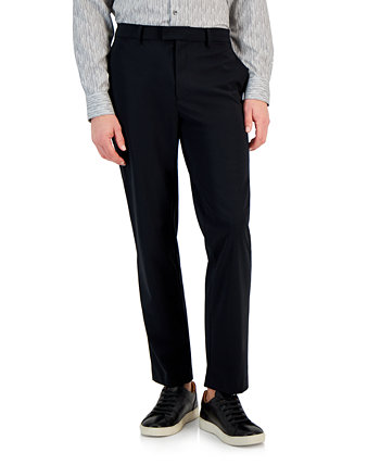 Мужские однотонные эластичные костюмные брюки классического кроя, созданные для Macy's Alfani