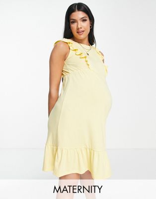 Желтое платье мини с оборками Mama.Licious Maternity MAMALICIOUS