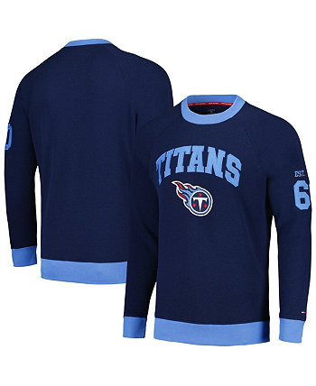 Мужской темно-синий пуловер с капюшоном Tennessee Titans Reese Raglan Tri-Blend Tommy Hilfiger