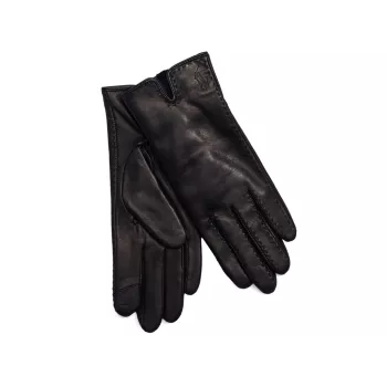 Прошитые кожаные перчатки для касания Polo Ralph Lauren