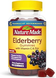 Nature Made Kids First Elderberry with Vitamin C and Zinc, Dietary Supplement for Immune Support, 40 Elderberry Gummies (Жевательные конфеты) Nature Made