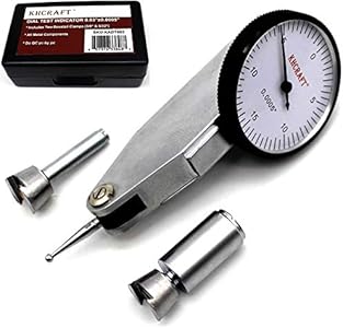 Professional Dial Test Indicator 0-0.03"x0.0005" Steel Hardened All Metal Components with 2 Steel Dovetail Clamps 3/8'' and 5/32'' in Storage Case Khcraft