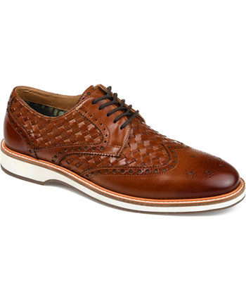 Мужские Оксфорды THOMAS & VINE Radcliff Wide Width Tru Comfort Foam Lace-Up Woven Wingtip Derby Shoes THOMAS & VINE