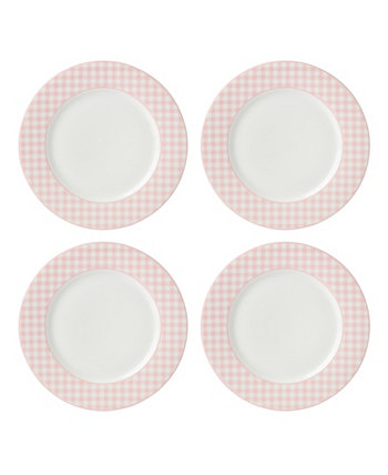 Gingham Dinner Plates, Set of 4 Lenox