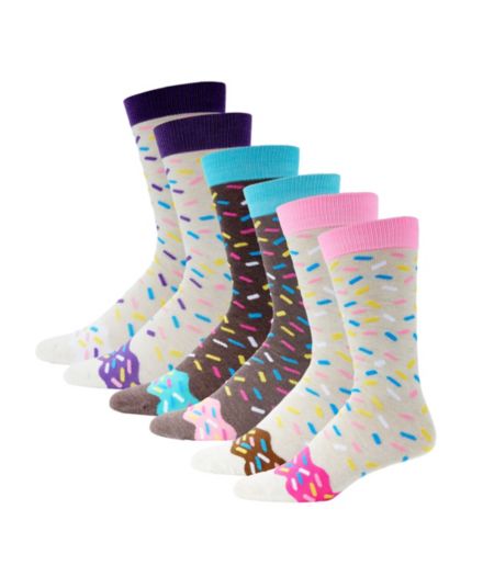 3-Pack Assorted Donuts Crew Socks Funky Socks