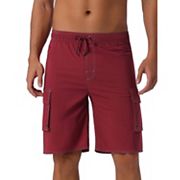 Men's Drawstring Waist Solid Color Side Pockets Lining Board Shorts Inspire Chic