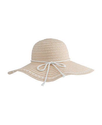 Женская соломенная шляпа от солнца с вышивкой из бумажной плетеной пляжной ленты Daisy Fuentes