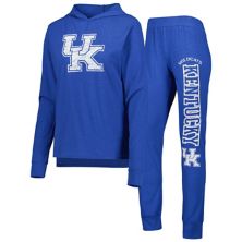 Women's Concepts Sport Heathered Royal Kentucky Wildcats Long Sleeve Hoodie T-Shirt & Pants Sleep Set Unbranded