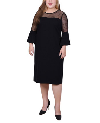 Женское Платье NY Collection Plus Size Illusion Neck Scuba NY Collection