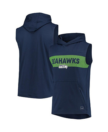 Men's College Navy Seattle Seahawks Active Sleeveless Pullover Hoodie MSX by Michael Strahan