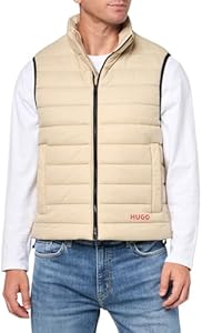 HUGO Mens Contrast Logo Lightweight Nylon Padded Vest Hugo