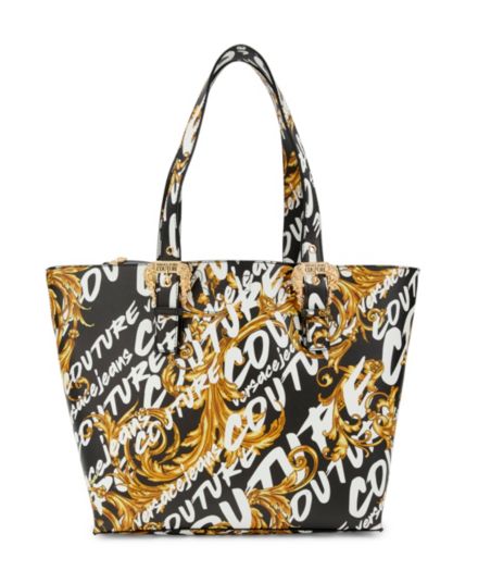 Кожаная сумка-тоут с логотипом Versace