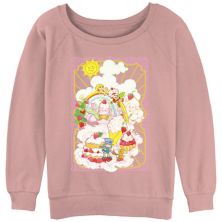 Juniors' Strawberry Shortcake Desserts Paradise Card Slouchy Terry Graphic Pullover Licensed Character