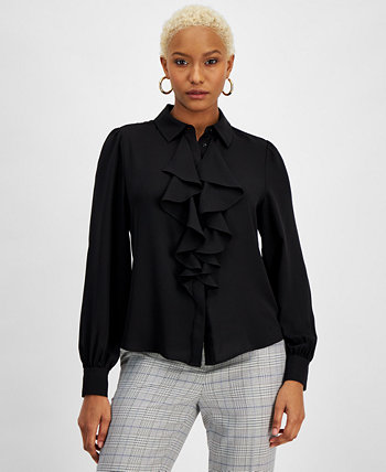 Женская блузка с рюшами спереди, созданная для Macy's Bar III
