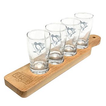 Pittsburgh Penguins Four-Pack Beer Flight Glass Set Logo Brand