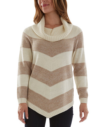 Полосатый свитер с хомутом с V-образным подолом BCX