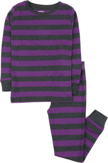 Пижамный комплект из 2 предметов в пурпурно-серую полоску Leveret