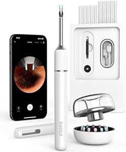 BEBIRD Note5 Pro Ear Camera: Exclusive FHD Ear Cleaner with Omnidirectional Tweezers, IoT-Enabled Otoscope Support Remote Videos, Magnetic On/Off Cap, Ear Hygiene StorageBase, 12PCS Replacement Tips BEBIRD